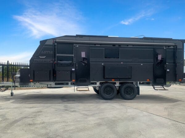  this caravan is built to conquer even the harshest conditions. The Trooper elevates your on-road living experience to new heights. It effortlessly handles rugged off-road terrains